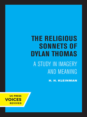 cover image of The Religious Sonnets of Dylan Thomas